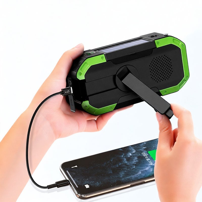 Emergency Solar Hand Crank Radio 5000mAh Power Bank Charger Flash Light Outdoor Camping Survival Radio - Image 4