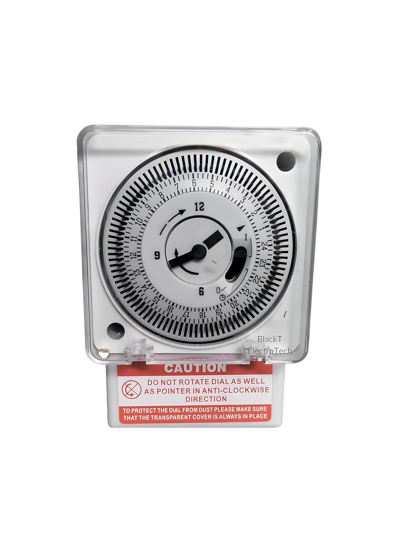 BlackT ElectroTech Blackt Electrotech BT41AG 230 Volt DIN Rail Mounted Analog Timer Switch Dial Type  - Image 1