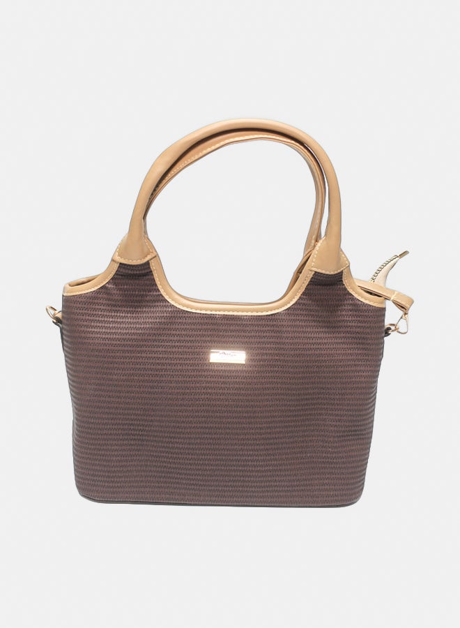 Glitter Bag with Cross Hand - Brown - Image 1
