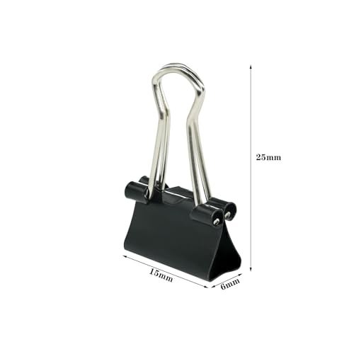 Ykimok 40Pcs Mini Binder Clips, 5/8 inch(15mm), Paper Clamps Micro Size for Office Supplies, Black - Image 2