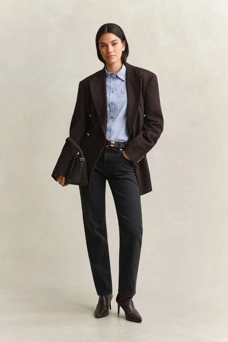 غانت Striped Yoke Detail Shirt