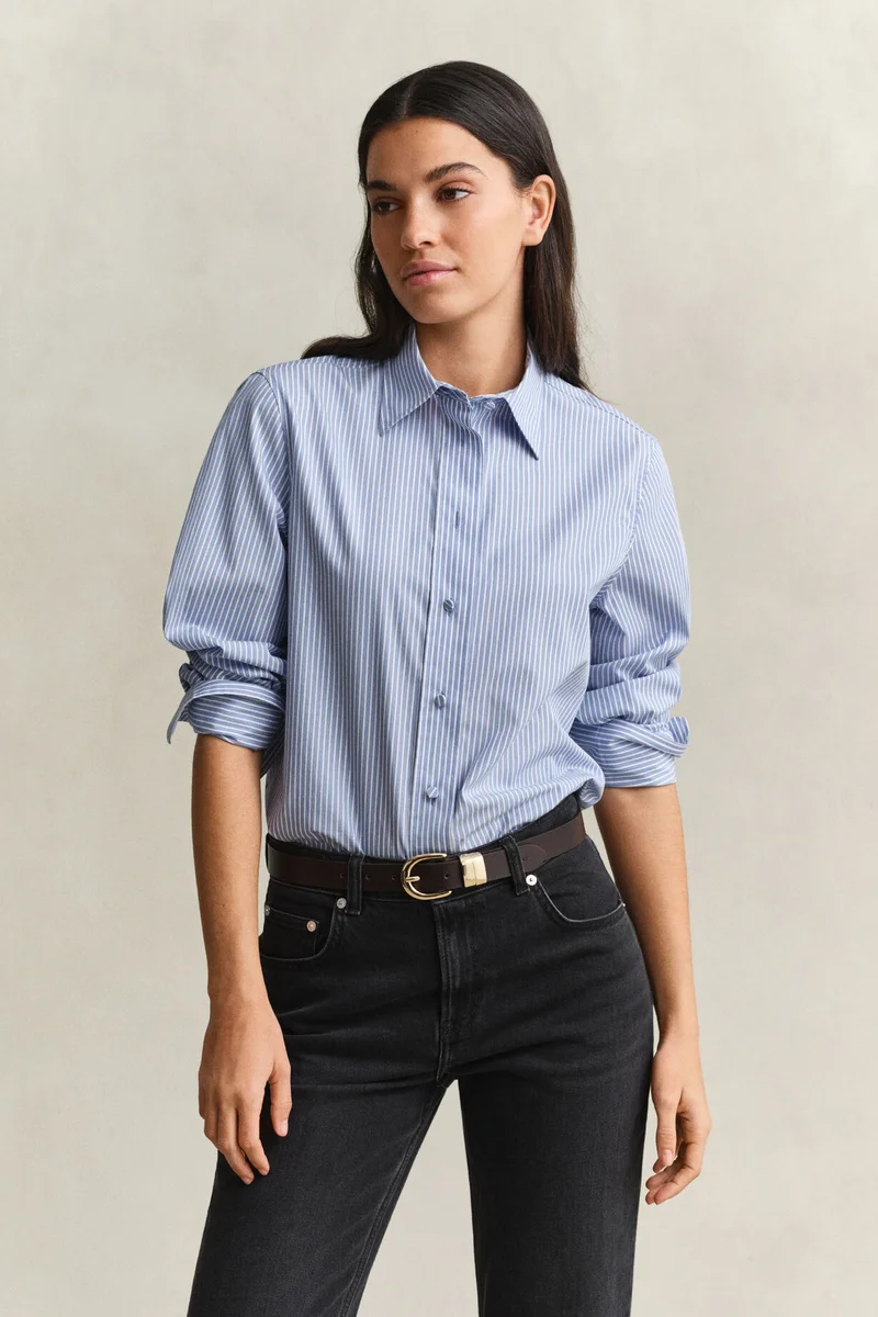 غانت Striped Yoke Detail Shirt