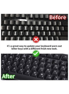 CaseBuy 2PCS Arabic Keyboard Stickers, Arabic-English Keyboard Letters Replacement Stickers Black Background with White Font for Computer Laptop Notebook Desktop, Matte Arabic Keyboard Alphabet Stickers  - Image 5