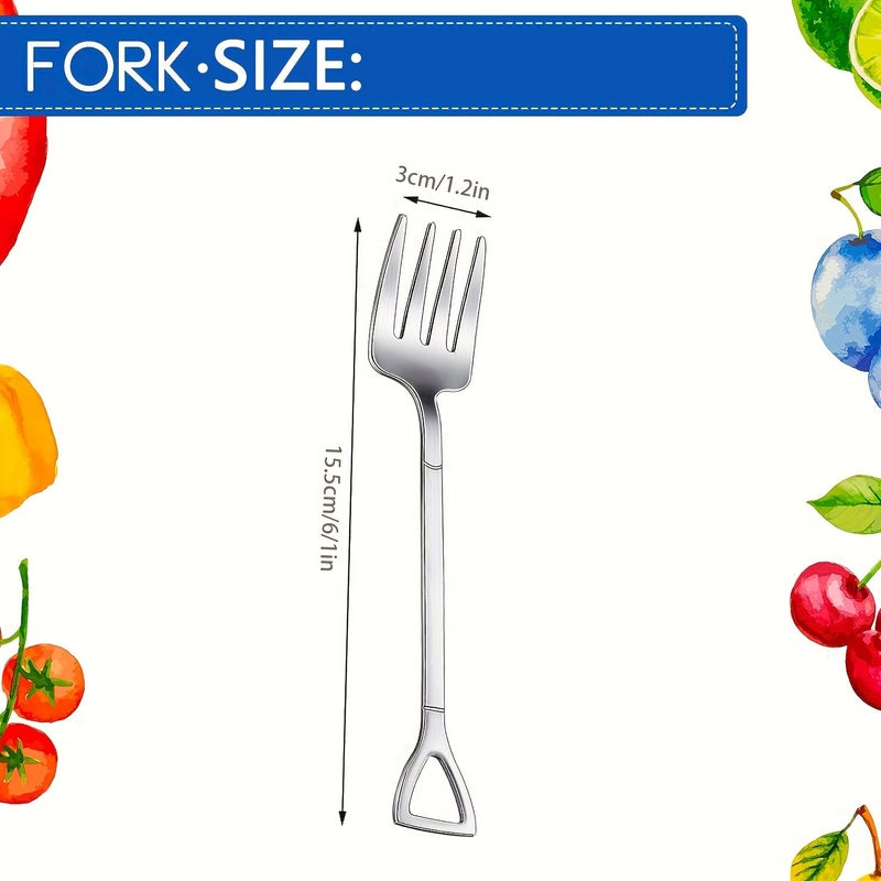 6 Pcs High Quality Stainless Steel Fruit Forks Creative Mirror Polished Dishwasher Safe - Image 3