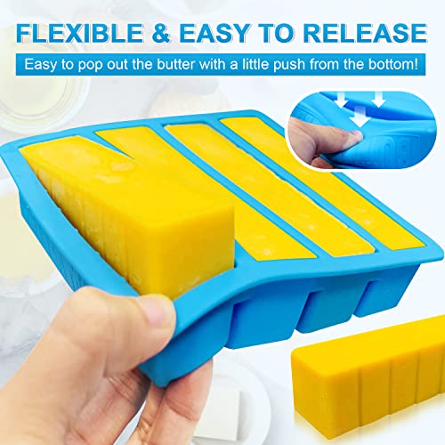 Walfos Silicone Butter Mold with Lid, Walfos Non-Stick Tray Fits Standard Butter Stick Size, Large Cavity, Holds 8 Tablespoons, Ideal For Soap Bar, Energy Bar, Cake, 2 Pack - Image 3