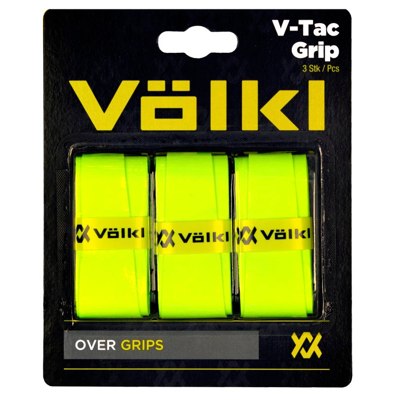 Volkl V-Tac Tennis Overgrip-Pack Of 3 (Neon Yellow)