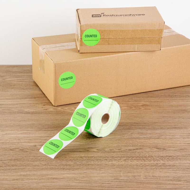 Restaurantware Label Tek 2 x 2 Inch Packaging Stickers 1000 Premium Shipping Labels  Counted Sustainable Green Paper Inventory Stickers HighVisibility with Strong Adhesives - Image 3