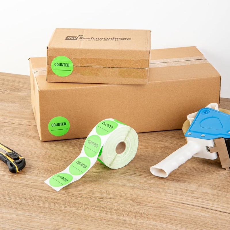 Restaurantware Label Tek 2 x 2 Inch Packaging Stickers 1000 Premium Shipping Labels  Counted Sustainable Green Paper Inventory Stickers HighVisibility with Strong Adhesives - Image 4
