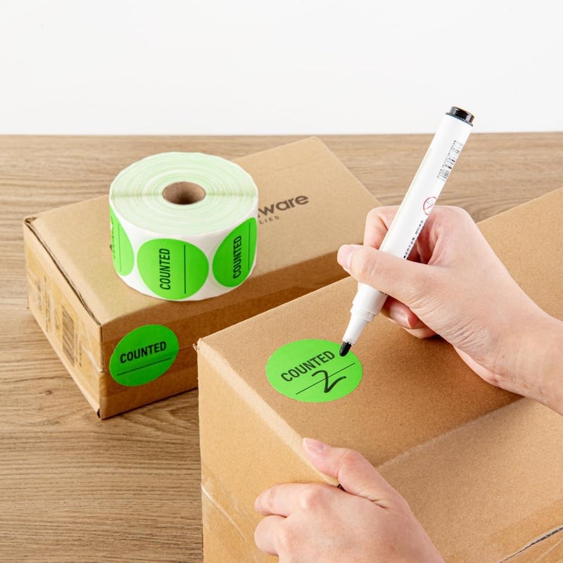 Restaurantware Label Tek 2 x 2 Inch Packaging Stickers 1000 Premium Shipping Labels  Counted Sustainable Green Paper Inventory Stickers HighVisibility with Strong Adhesives - Image 5