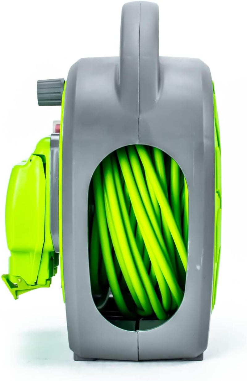 STATUS 2 Socket Cable Reel, 20m, Green, Heavy Duty Outdoor Extension Lead, 13 Amp, Thermal Cut Out, Waterproof, IP54 Rated, Ideal for Garden, Workshop, DIY Use (S20M2G13AIP54CR2) - Image 3