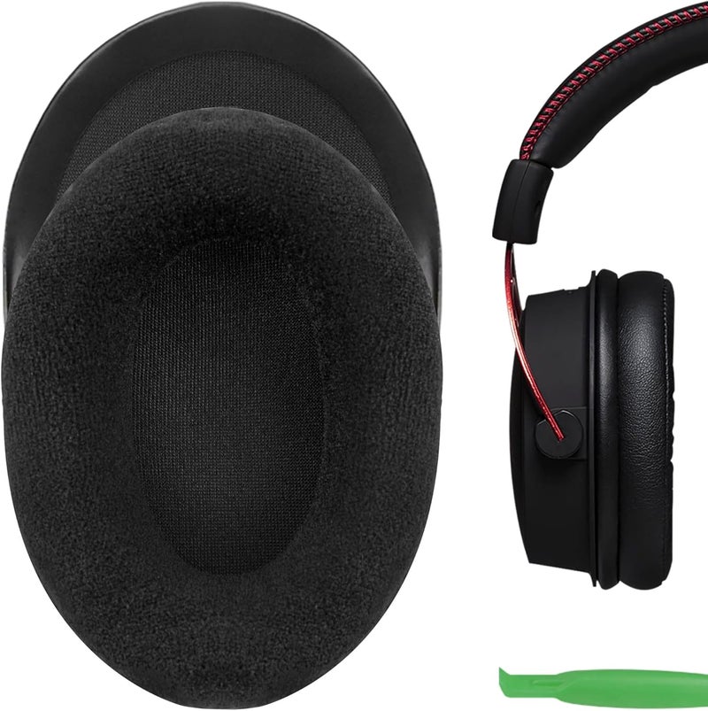 جيكريا وسادات أذن بديلة من Comfort Velour لسماعة الألعاب HyperX Cloud II Cloud 2 Cloud ii، وسادات أذن، أكواب أذن، قطع إصلاح (أسود) - Image 1