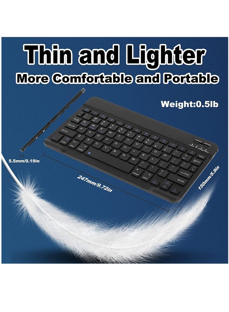 MUNTAQI Arabic and English Bluetooth Keyboard and Mouse Combo, Ultra-Slim Portable Compact Wireless Mouse Keyboard Set for IOS Android Windows Tablet Phone iPhone iPad Pro Air Mini - Image 4