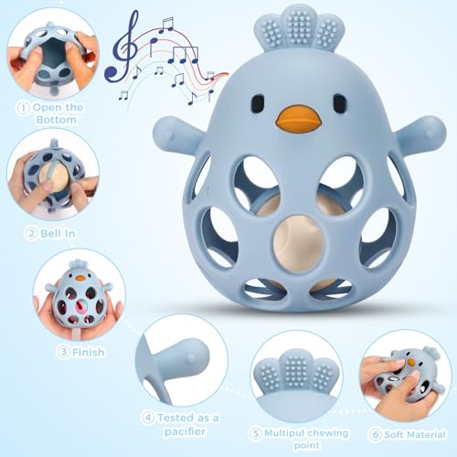 Venditer Baby Toy, 6 Months, Early Learning Toy for Babies, Baby Toy 1 Year Old Montessori Baby Games 0-6 Months Sensory Rattle 0 3 6 9 12 Months Girls Boys (Blue) - Image 2