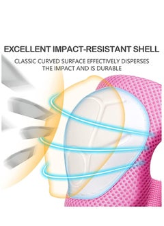 TOMSHOO 7PCS Kids Roller Skating Protective Gear Set Knee Pads for Kids 2-8 Years Toddler Knee and Elbow Pads with Wrist Guards 3 in 1 for Skating Cycling Bike Rollerblading Scooter,pink  - Image 5