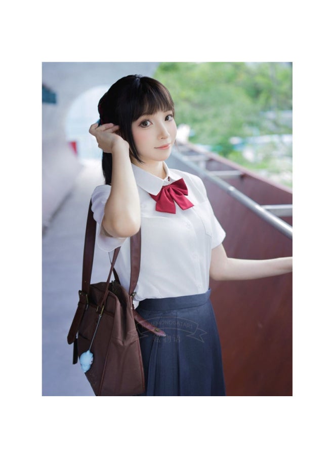 Generic - Ji Said "your Name." Lihua Long COS Clothing Gongshui Sanye COSPLAY Uniform A Suit In Stock-Specifications:Three-leaf Shirt With Bow Tie And Lower Skirt-Color:Please Note That The Upper And Lower Sizes Are Different - Image 1