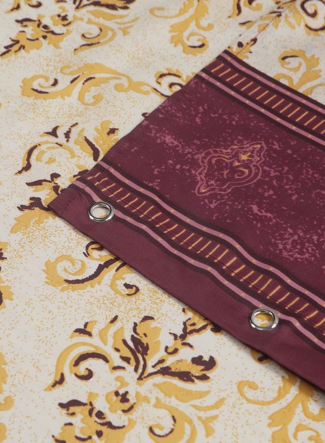 MVSUTA Royal Scroll Modern Red Waterproof Fabric Burgundy Paisley Rich Gold Printed Cloth Yellow Damask Farmhouse Classic Shower Curtain for Bathroom,72" W x 72" L - Image 5