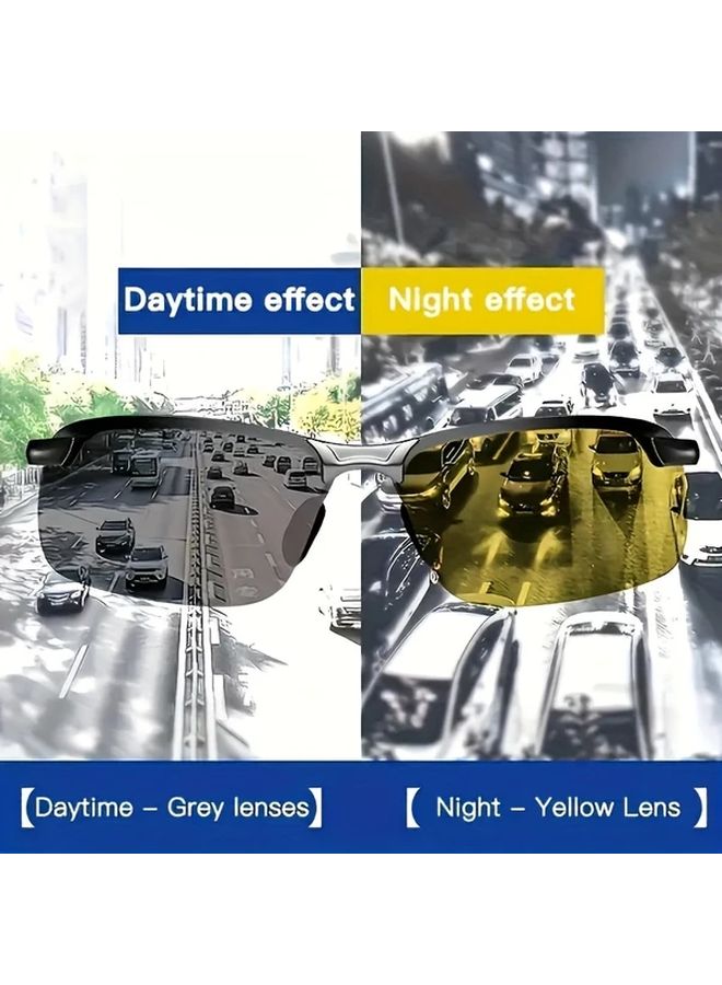 Black Ultralight Aurora Night Vision Driving Glasses Anti Glare Half Frame For Men And Women - Image 2