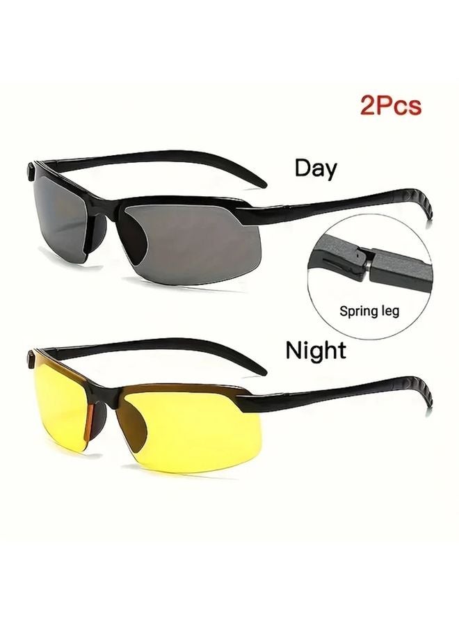 Black Ultralight Aurora Night Vision Driving Glasses Anti Glare Half Frame For Men And Women - Image 5