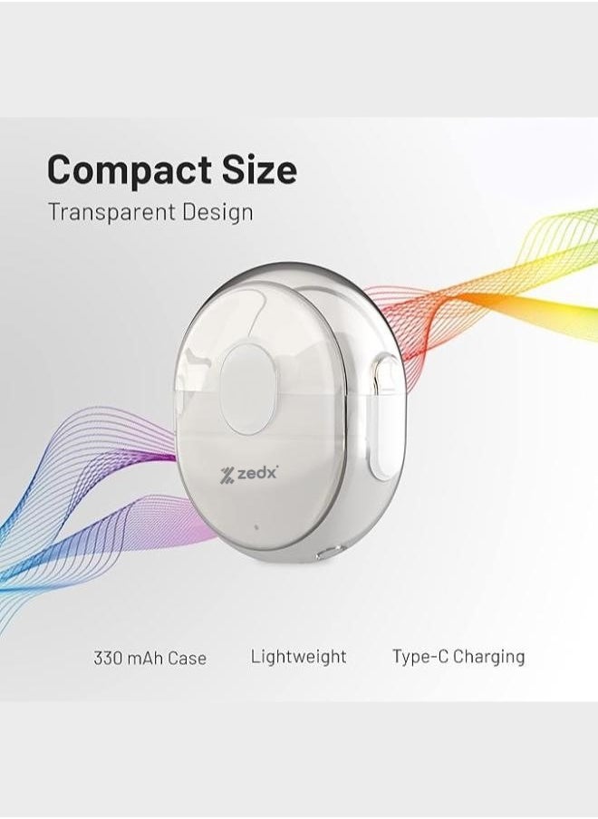 zedx - Zedx ACE PRO J21 Original Proof V5.4 True Bluetooth Wireless Earbuds, ENC Mic, Clear Sound, Type C, 30H Playtime, IPX4, Wireless Earphones Transparent - Image 1