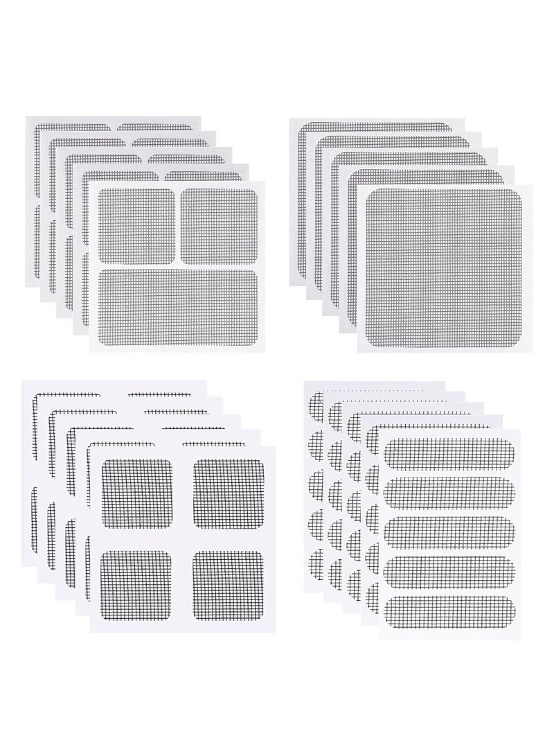 Generic Self-Adhesive Window Screen Repair Patches Kit, 20 Sheets 4 Size Screen Door Replacement Repair Kit Fiberglass Mesh Wall Repair Patches Drywall Tools Wall Hole Quick Repair Patch  - Image 1