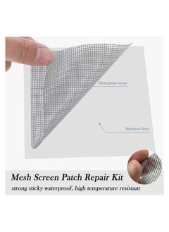 Generic Self-Adhesive Window Screen Repair Patches Kit, 20 Sheets 4 Size Screen Door Replacement Repair Kit Fiberglass Mesh Wall Repair Patches Drywall Tools Wall Hole Quick Repair Patch  - Image 2