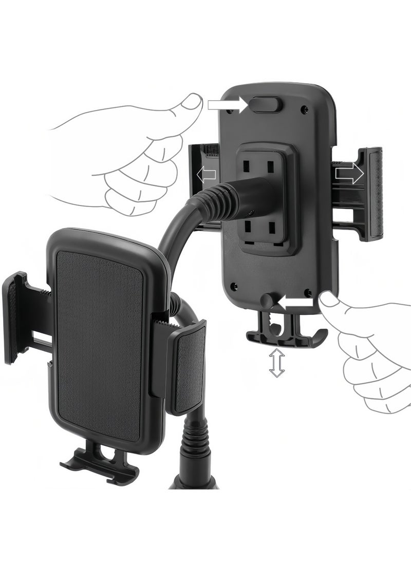 Leon Home Cup Holder Phone Mount for Car, Adjustable Cup Holder Base Diameter Range is 2.5"- 4.1", Suitable for Most Car Height and Angle Adjustment Compatible with Most Smart Phones - Image 4