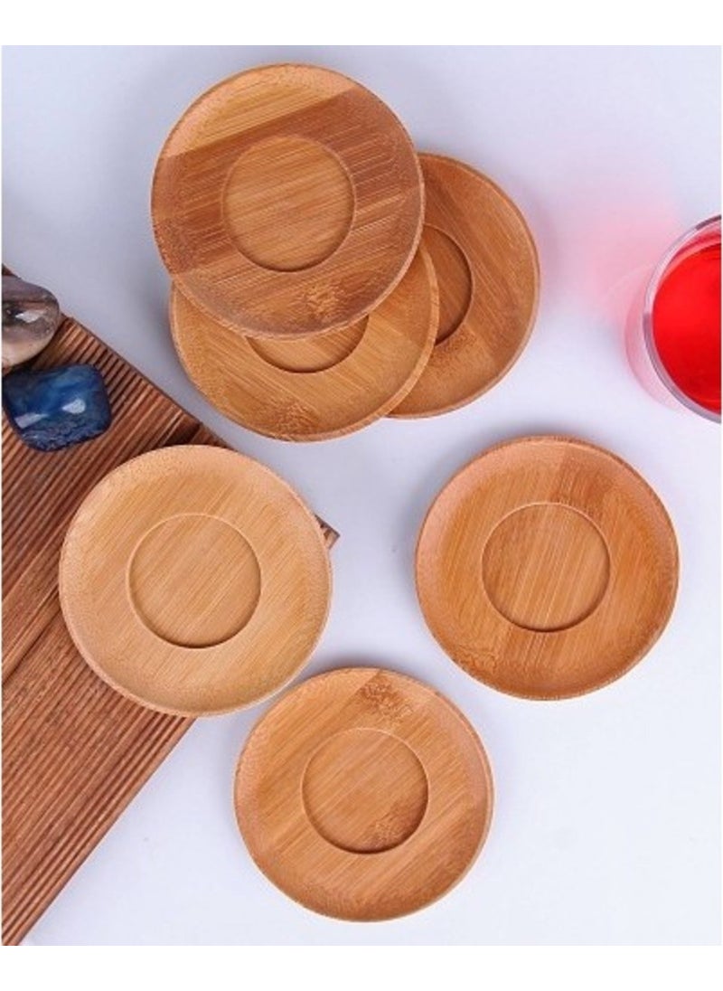 6-Piece Bamboo Round Tea Plate Set Coaster - pzsku/Z24FAC6C3010748AD41C9Z/45/_/1729211312/0e3d25b3-4788-4ba5-977f-242e75255867