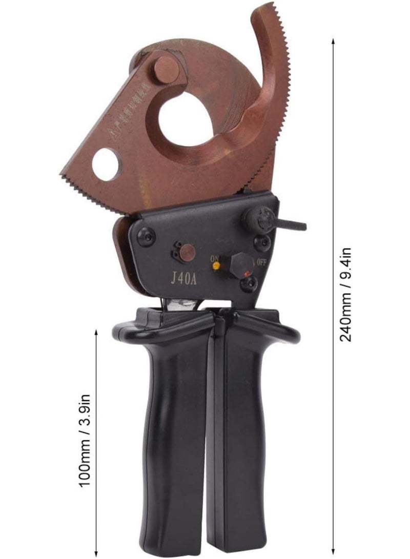 GGOOT Cable Cutter, Ratchet Industrial Grade Cable Scissors, Wire Cutter J40A 300mm² Hardware Hand Operated Cutting Tool, Clamp Cable Cutting Gear Manganese Steel - Image 3