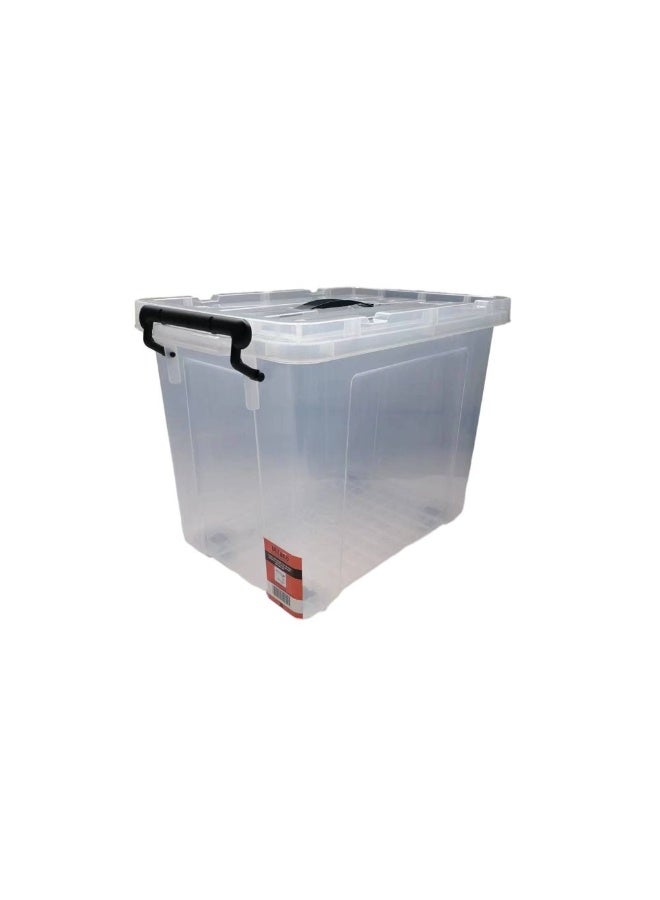 Milano Clear Plastic Storage Box 28L with Wheels - Durable HDPE Household Organizer, 44x30x35cm, Ideal for Home Storage, Clear Design for Easy Visibility - Image 2