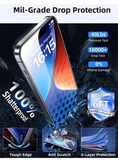 Generic 3 pcs Screen Protector for iPhone 15 pro [6.1 Inch] HD Tempered Glass Film with Easy Installation Frame, Ultra Clear  - Image 3