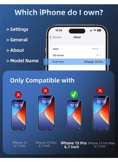 Generic 3 pcs Screen Protector for iPhone 15 pro [6.1 Inch] HD Tempered Glass Film with Easy Installation Frame, Ultra Clear  - Image 2