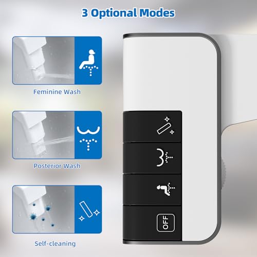 Hibbent Bidet Attachment for Toilet NonElectric Dual Nozzle for Frontal Rear Wash Adjustable Water Pressure Control Fresh Water Bidet Toilet Seat Self Cleaning Water Sprayer Dark Black - Image 3