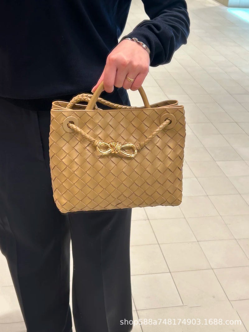 Handwoven Handbag Womens Fashion Commuter Bag Underarm Tote Shoulder Crossbody Bag Special Shape Chinese Origin Small khaki high quality ready stock 