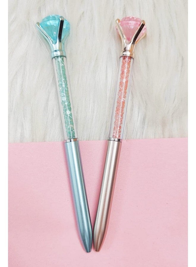 Tera13 Pen For Girls (2 Pcs) Pen For Kids, Ball Pen For Girls, Diamond Shape Pen For Girls, Pen For School, Return Gifts For Kids, Cute Pen For Girls Gift Pen Set, Kanjak Gifts - Image 1