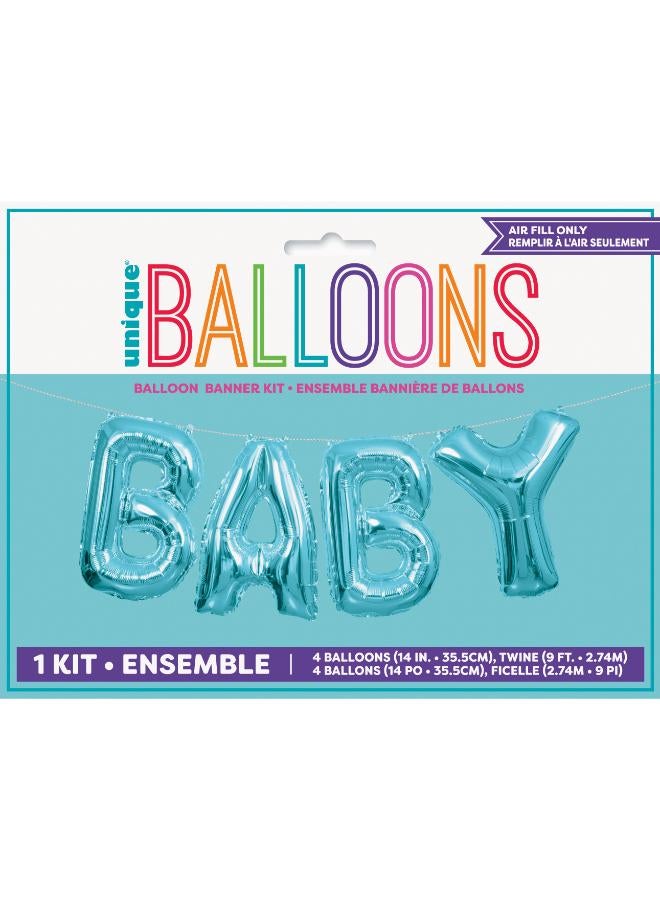 Unique Blue Baby Balloon Banner Kit - Image 2