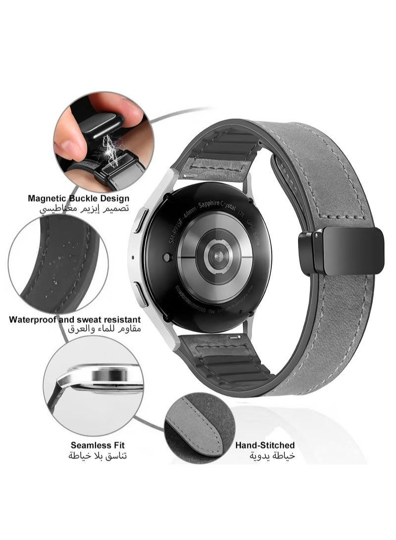 HablTech 22mm Magnetic Leather Watch Band Compatible with Huawei Watch GT7/GT6/GT5/GT4/GT4 Pro/GT3/GT3 Pro/GT2 Pro/GT2 46mm, Magnetic Buckle Replacement Strap for Huawei Watch Ultimate 2/Ultimate/Watch 5/4/3 46mm - Image 2