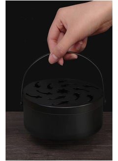Y&D Mosquito Coil Box Wrought Iron Hollow Portable Incense Burner Holder Flying Fish Out Sandalwood Mosquitoes Repellent Burning With Handle  - Image 2