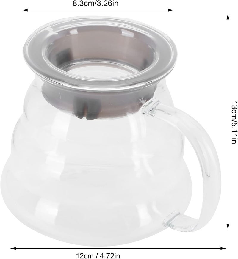Glass Coffee Server Durable Clear Coffee Carafe for Home and Barista Use, EasytoClean Glass Pot for Kitchen Counter, 1 X Server (700ml) - Image 2