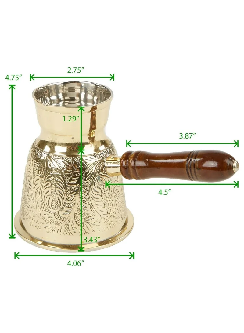 كويزيرا إبريق قهوة نحاسي على الطراز التركي من كويسيرا بمقبض خشبي.