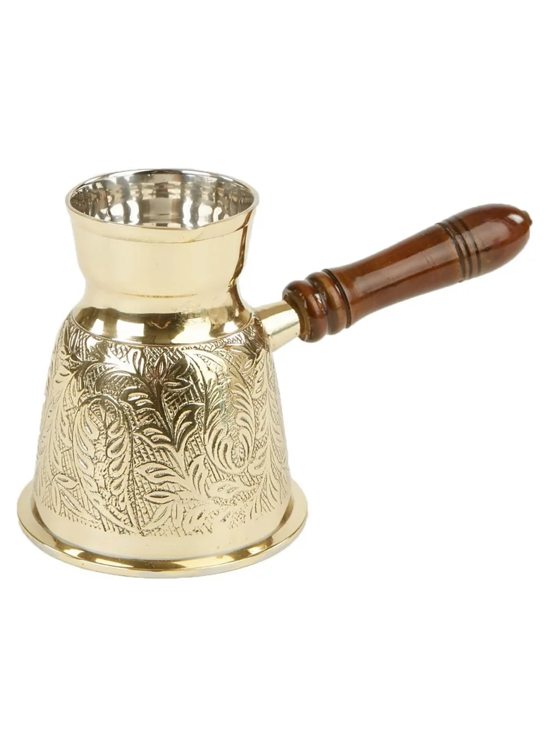 Quesera  Quesera Turkish Style Brass Coffee Pot with Wooden Handle.  | Best Price UAE