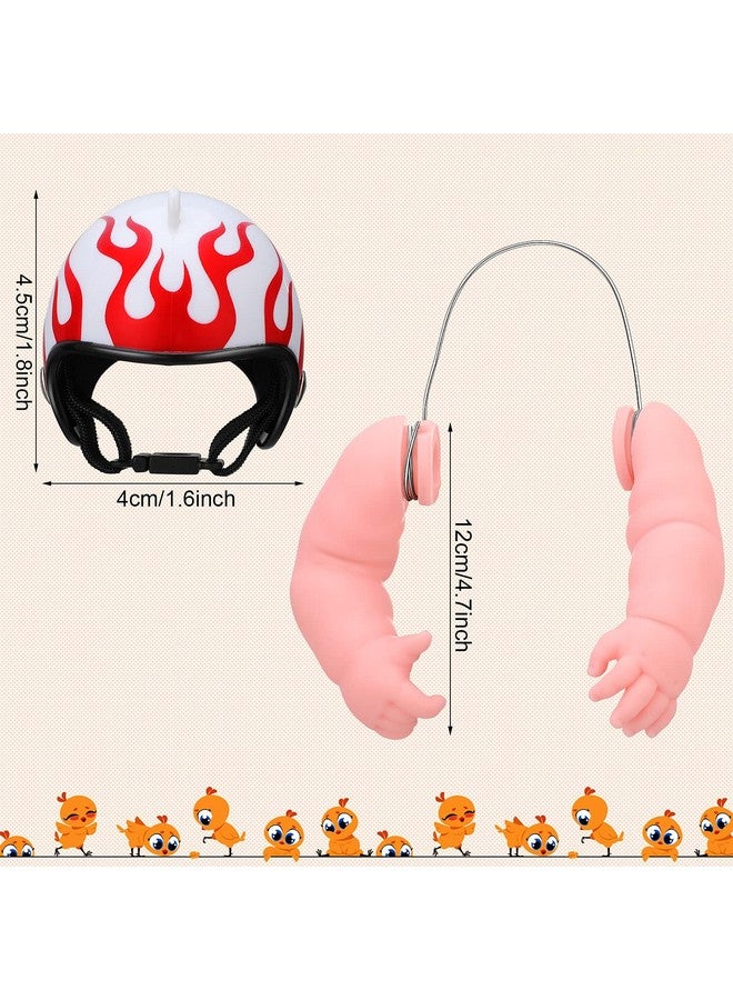 Gejoy 2 Pieces Chicken Toys Include Chicken Hats for Hens and Doll Arms for Small Pet Supplies Small Hens Animal Hats Doll Accessories to Put on Hens - Image 2