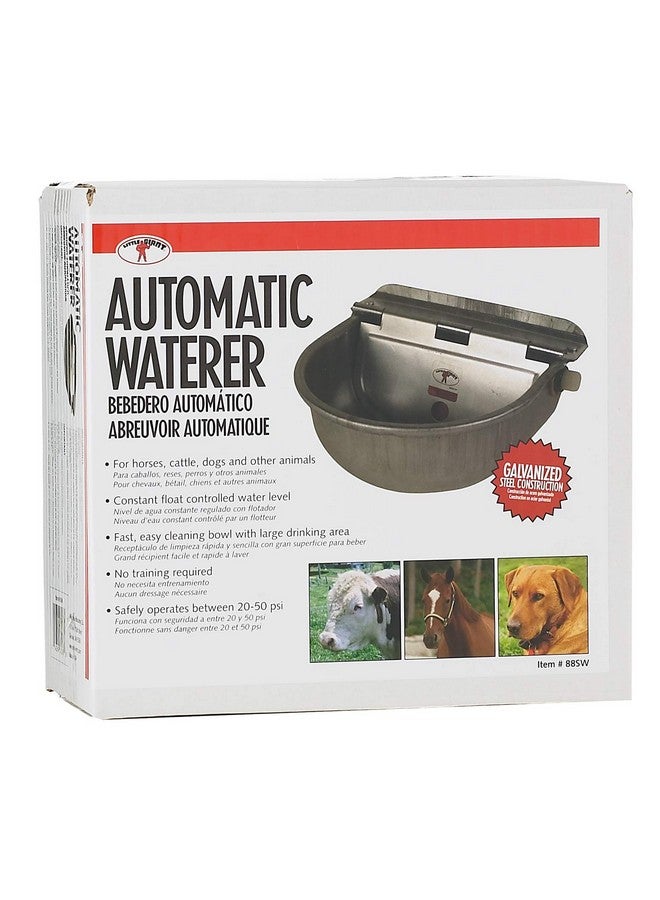 Little Giant 88SW All Purpose Automatic Stock Waterer for Horses, Cattle and Other Outside Animals; 10" x 10.75" x 5.5", Heavy Gauge, Prime Quality Drawn, Galvanized Steel; Connects 1/2" Pipe/Hose - Image 2