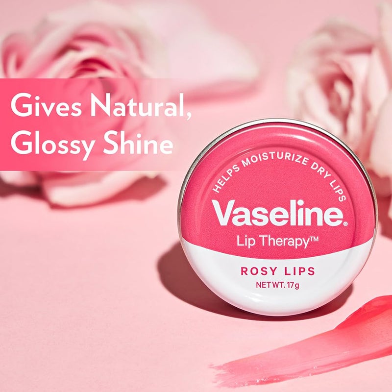 Vaseline Vaseline Lip Tins Rosy Lips 17 g Provides Hydration Sheer Pink Tint Glossy Shine - Image 5