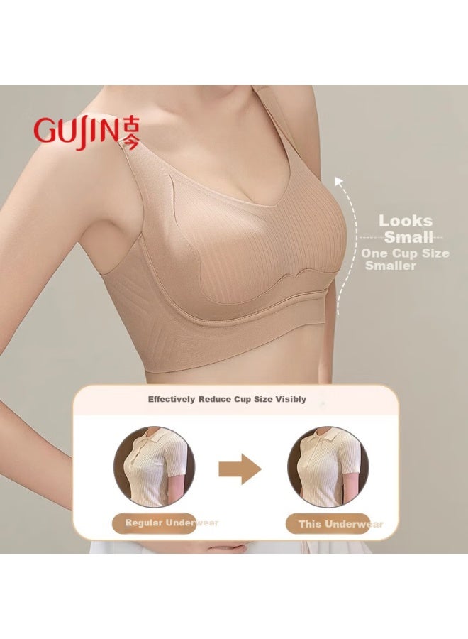 Gujin Seamless Bra For Women, Push Up And Side Support, Anti-sagging Back, Lift Up, Gathered Bra - Image 3