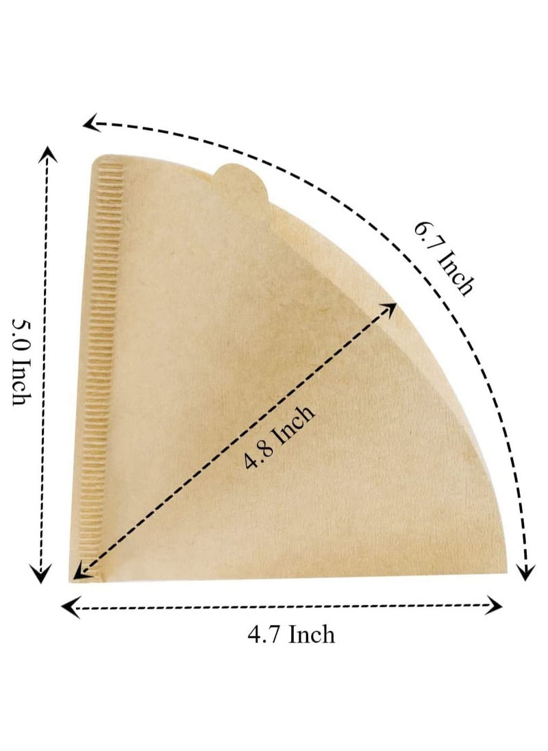 MIBRU Coffee Filter V60 Cone  2-4 Cups Size 02 Natural Unbleached Paper Pour Over Drippers 1000pcs Set Of 10  - Image 3