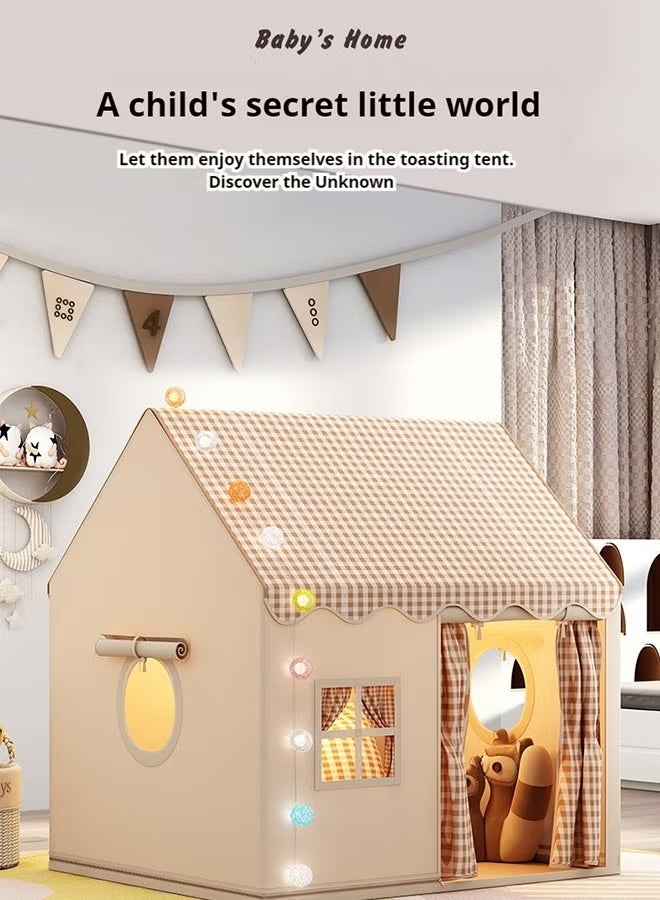 AETHER Kids Tent Kids Play Tent House Toddler Indoor Outdoor Play House Tent Washable Foldable with LED Ball Light Banner Windows Reading Corner Activity Center Toys for Boys Girls Gifts For Kids 3+ Years - Image 1