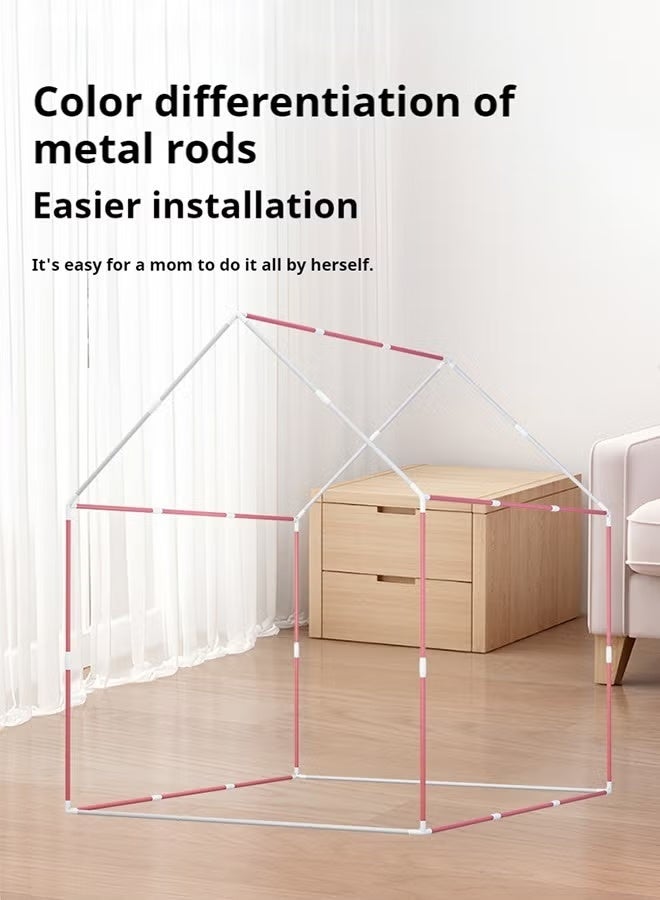 AETHER Kids Tent Kids Play Tent House Toddler Indoor Outdoor Play House Tent Washable Foldable with LED Ball Light Banner Windows Reading Corner Activity Center Toys for Boys Girls Gifts For Kids 3+ Years - Image 3