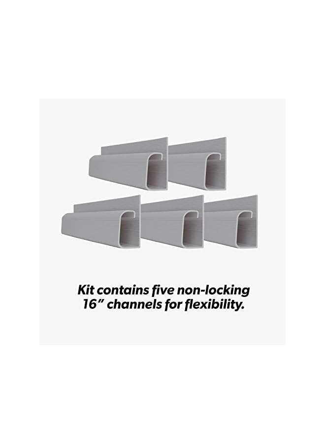 promass J Channel Desk Cable Organizer – 5 Grey Raceway Channels - Cord Cover Management Kit for Desks, Offices, and Kitchens - Image 5