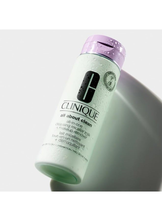 CLINIQUE حليب ميسيلار للتنظيف الشامل 3 خطوات + مزيل مكياج مع الجلسرين + فيتامين E، 6.7 أونصة سائلة - Image 3