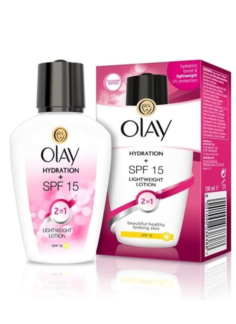 Olay 2-in-1 hydration spf15 lightweight day lotion 100 ml